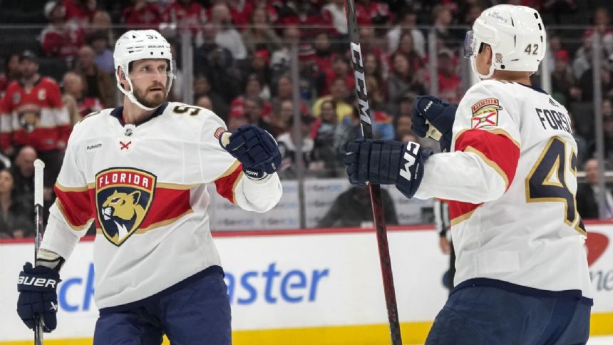 Reinhart scores 15 seconds into overtime as the Panthers rally to beat the Capitals 4-3