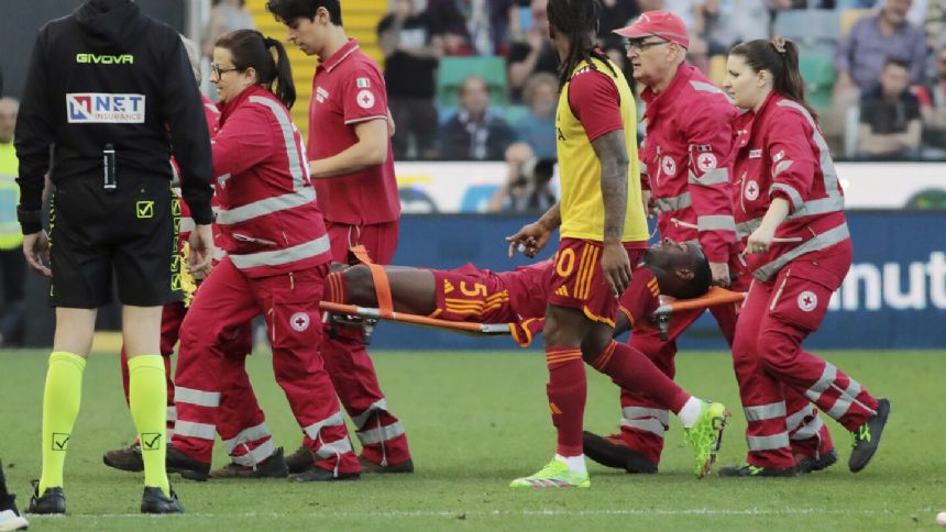 Roma's match at Udinese called off after defender Evan Ndicka collapses