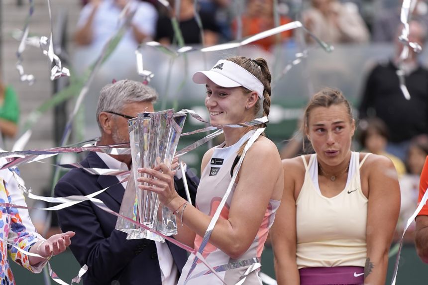 Rybakina defeats Sabalenka to win Indian Wells title Sunday, March 19