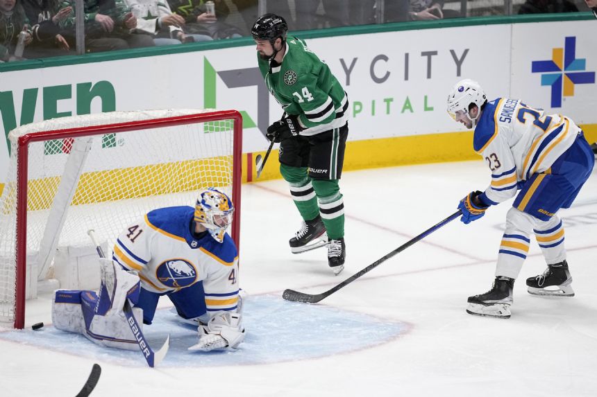 Sabres rookie Power scores in overtime in 3-2 win over Stars