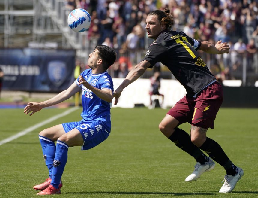 Salernitana rescues 1-1 draw at Empoli, Venezia relegated