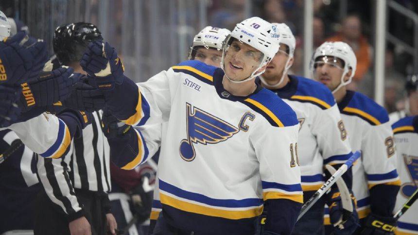 Schenn, Buchnevich score 3 goals each as Blues beat Avalanche 8-2