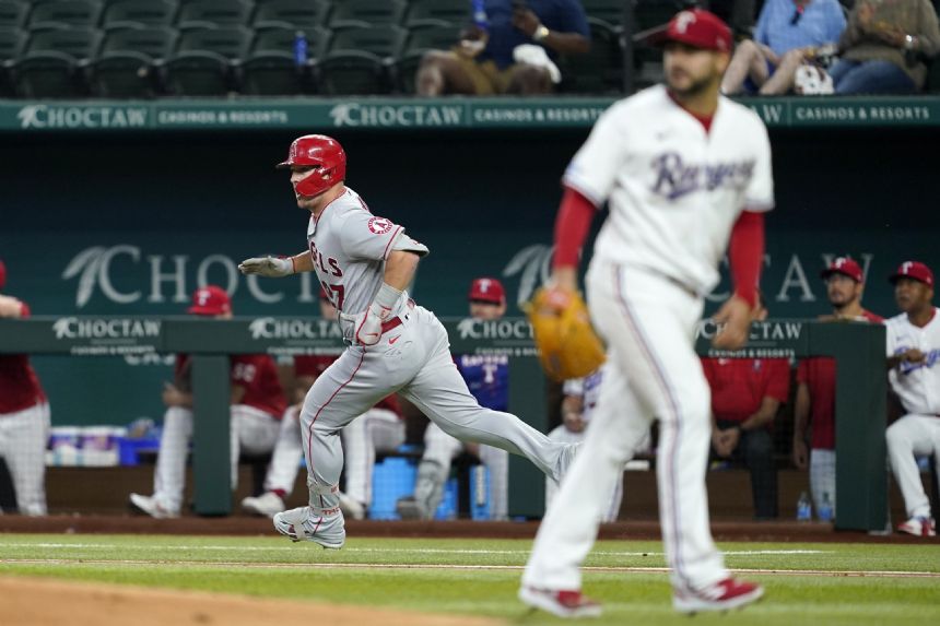 Seager's eighth-inning homer pushes Rangers past Angels 5-3