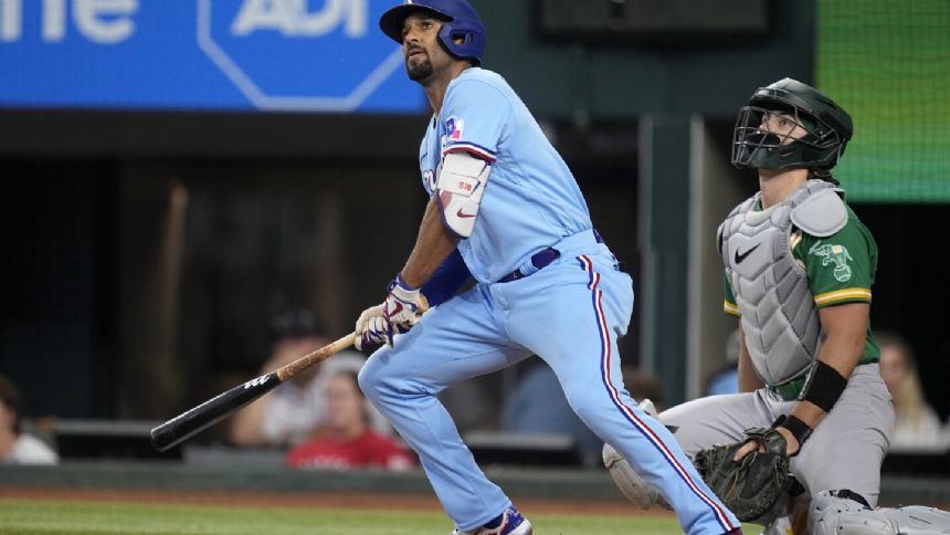 Semien has another 2-HR, 4-hit game as Rangers beat A's 9-4 for 1st consecutive wins this month