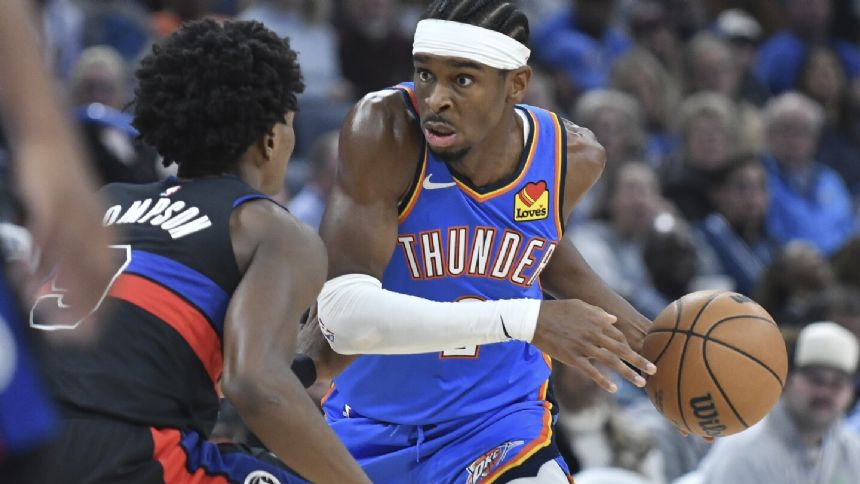 Shai Gilgeous-Alexander scores 32 as Thunder top Pistons 124-112