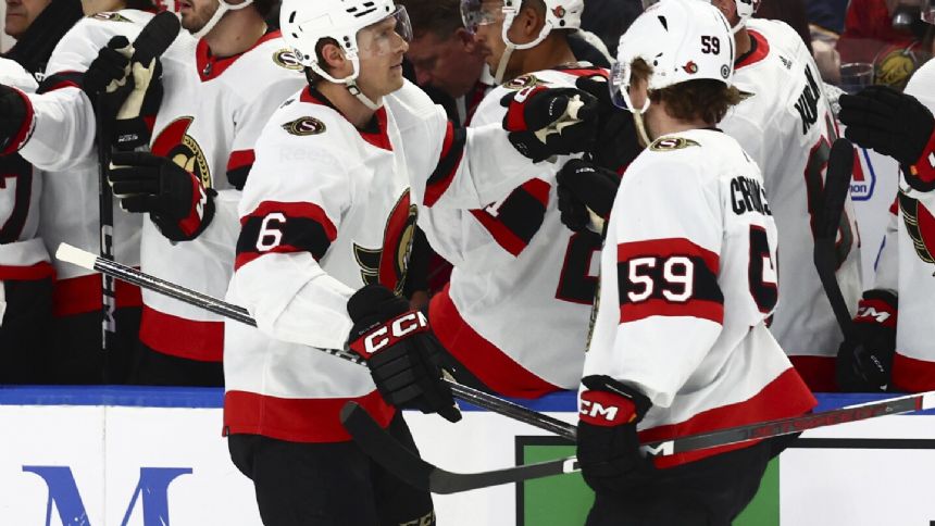 Shane Pinto has a goal and 3 assists as the Senators roll to 6-2 win over the Sabres