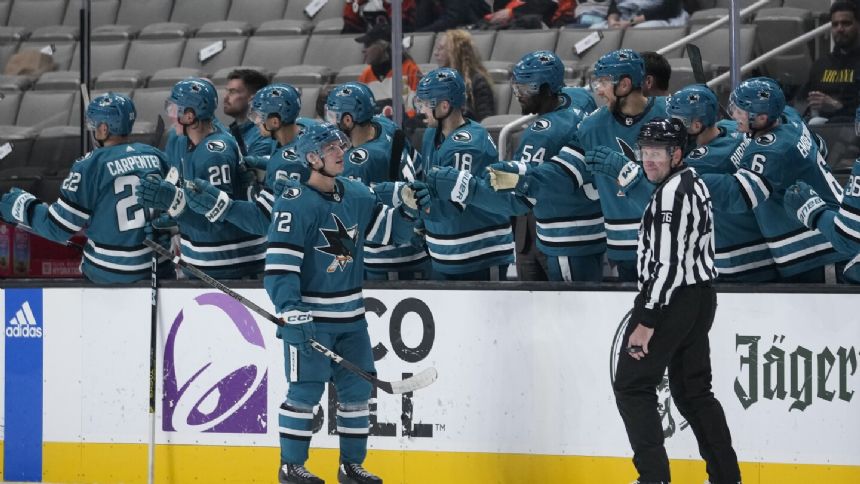 Sharks end record-tying 11-game skid to start season with 2-1 win over Flyers