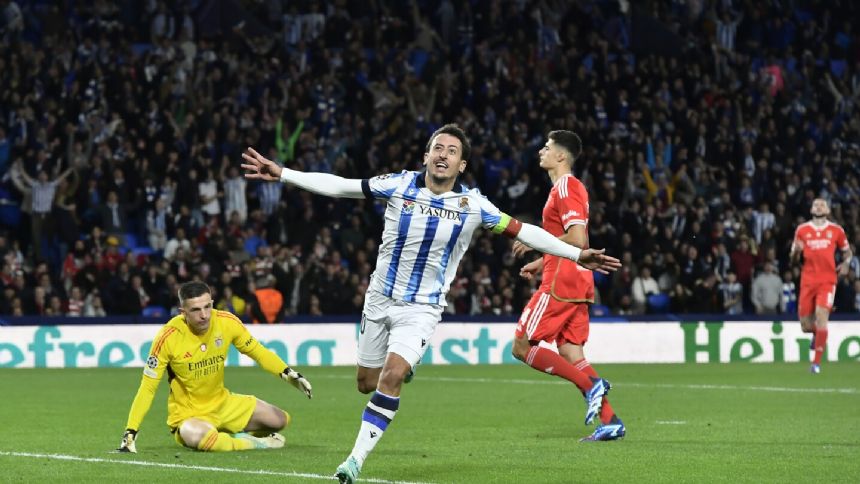 Sociedad on verge of reaching Champions League knockout stage after 3-1 win over Benfica