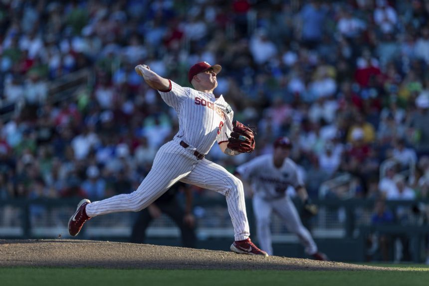 Sooners beat Notre Dame 6-2 to move within win of CWS finals