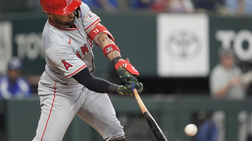 Soriano's career-long start and Pillar's pinch hit get Angels a series-clinching 4-1 win at Texas