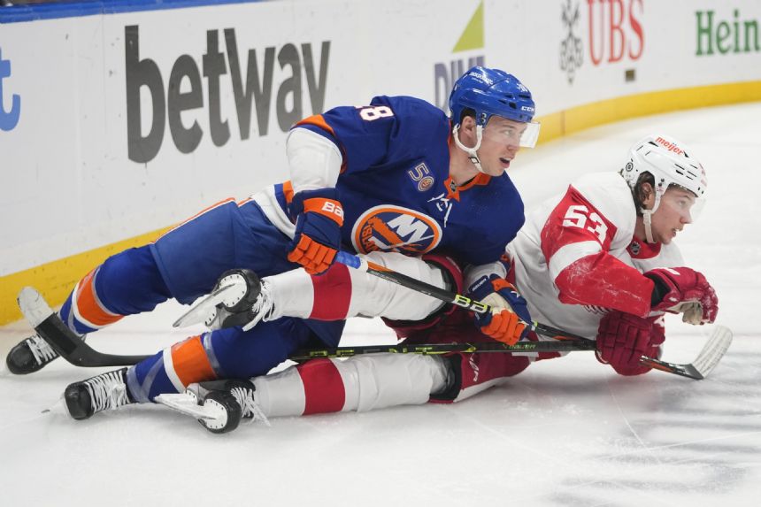 Sorokin makes 23 saves as Islanders beat Red Wings 2-0