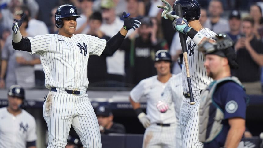 Soto homers twice, Judge, Verdugo also go deep as Yankees beat Mariners 7-3 to stop 2-game skid