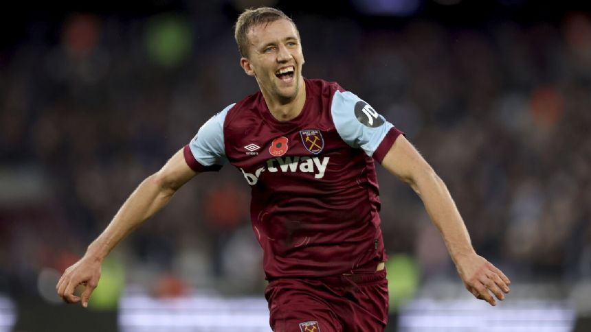 Soucek scores late winner as West Ham beats Nottingham Forest in Premier League