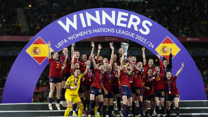Spain women celebrate another soccer title. This time without the distractions