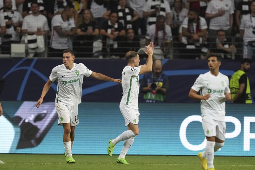 Sporting Lisbon spoils Frankfurt's Champions League debut