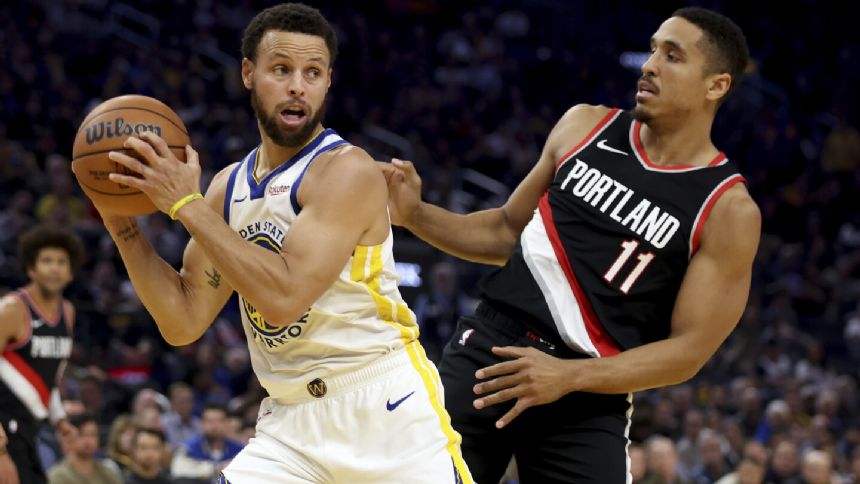 Stephen Curry scores 31 as Warriors rally past Trail Blazers 110-106