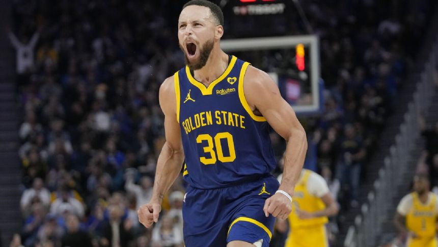 Stephen Curry scores 32 points as Warriors beat Lakers team missing LeBron James, 128-110