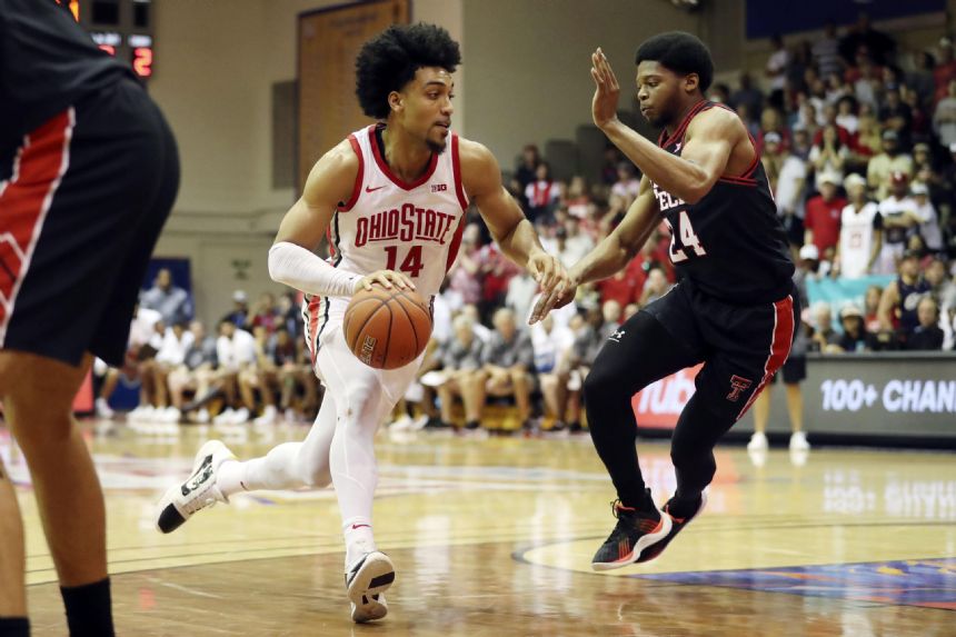 Sueing leads Buckeyes past No. 21 Texas Tech 80-73 in Maui