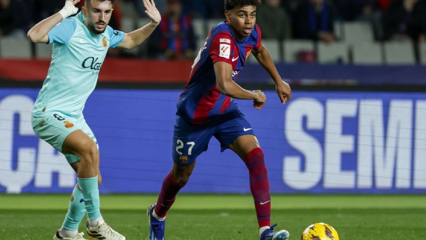 Teenager Yamal scores for Barcelona to beat Mallorca in La Liga. Napoli next up in Champions League