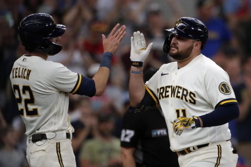 Tellez hits pair of 3 HRs, Brewers top Twins 10-4 for sweep