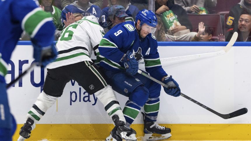 Thatcher Demko makes 27 saves as Vancouver Canucks top Dallas Stars 2-0