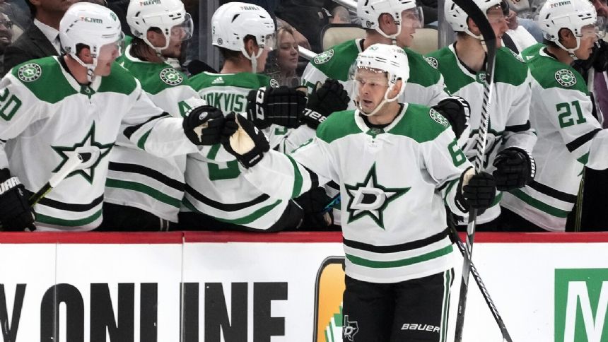 Thomas Harley and Wyatt Johnston's 3rd-period goals help Stars defeat Penguins 4-1