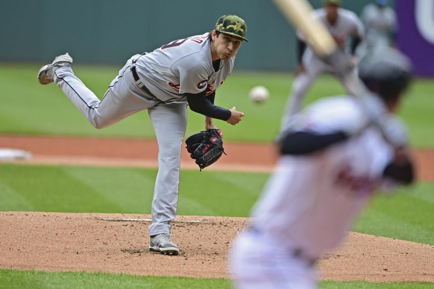 Tigers top Guardians 4-2 for Faedo's first big league win