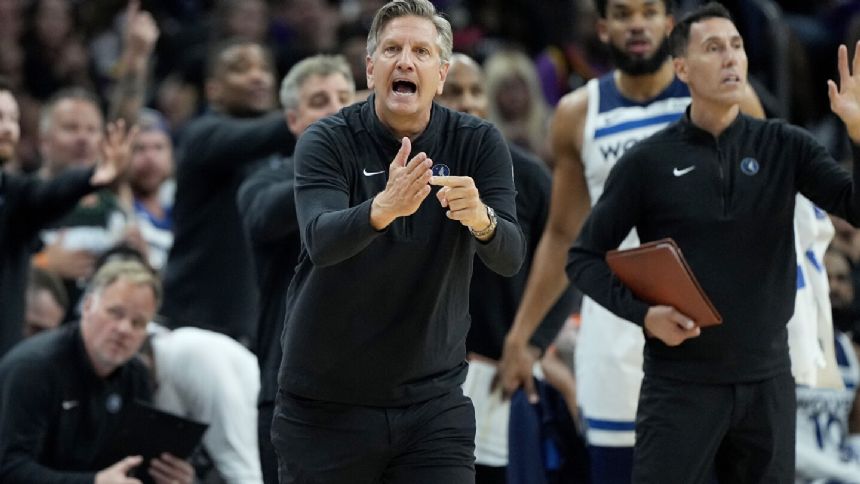 Timberwolves coach Chris Finch leaves game in 4th quarter after collision with Mike Conley