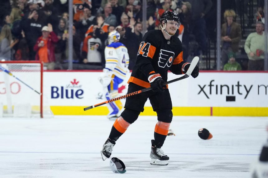 Tippett's hat trick leads Flyers past Buffalo 5-2