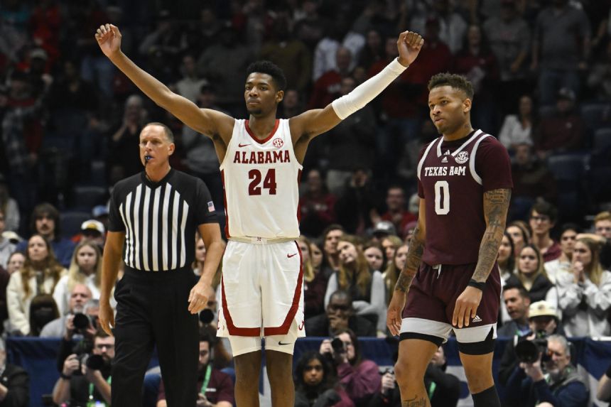 Top overall NCAA seed Alabama headlines South Region bracket