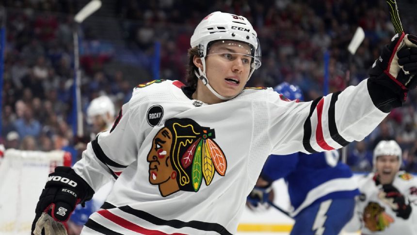 Top pick Connor Bedard's 2 goals, 2 assists help Blackhawks snap an 8-game skid vs. Lightning