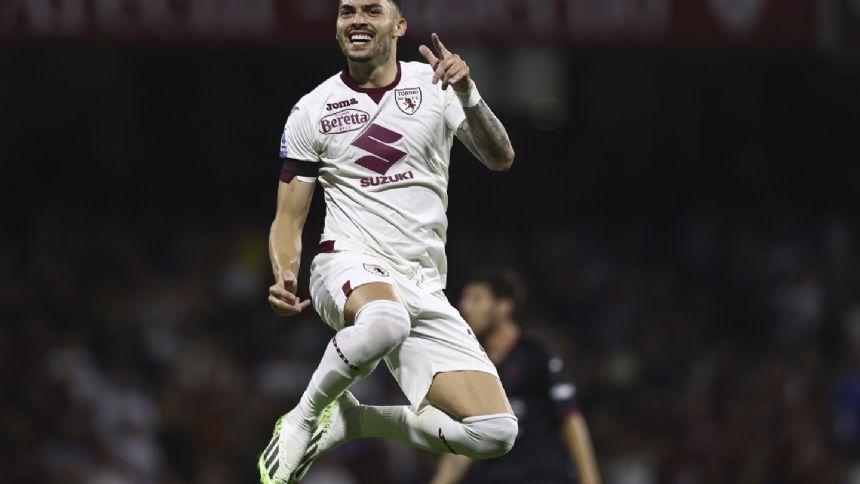 Torino wins 3-0 at Salernitana in Serie A; Bologna and Hellas Verona draw 0-0
