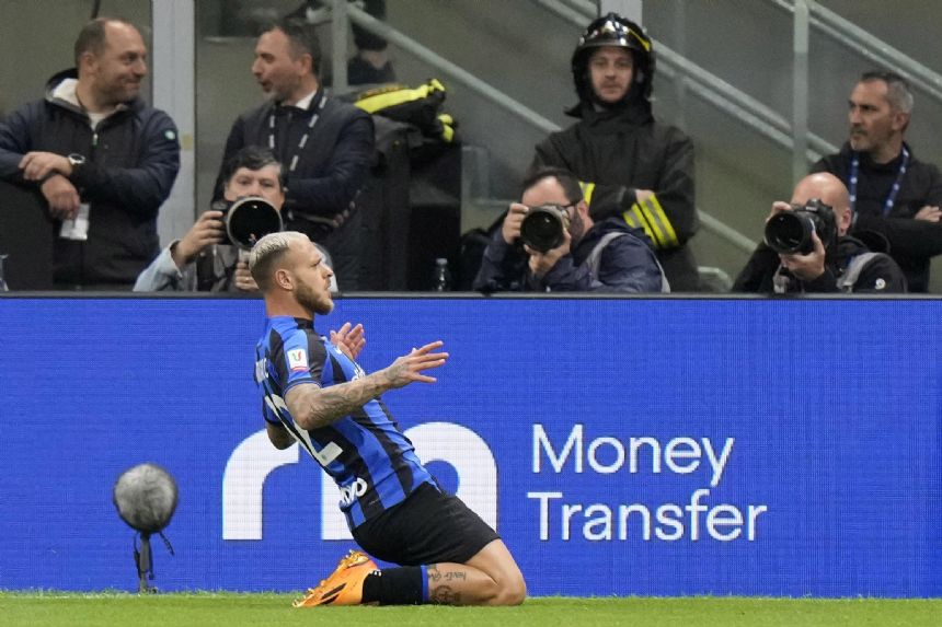 Treble-chasing Inter beats Juventus 1-0 to reach Cup final