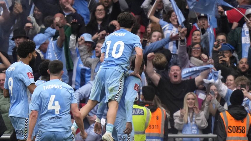 United escapes with shootout win after blowing three-goal lead against Coventry in FA Cup semifinal