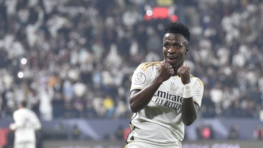 Vinicius nets hat trick as Real Madrid beats Barcelona 4-1 to win Spanish Super Cup in Saudi Arabia