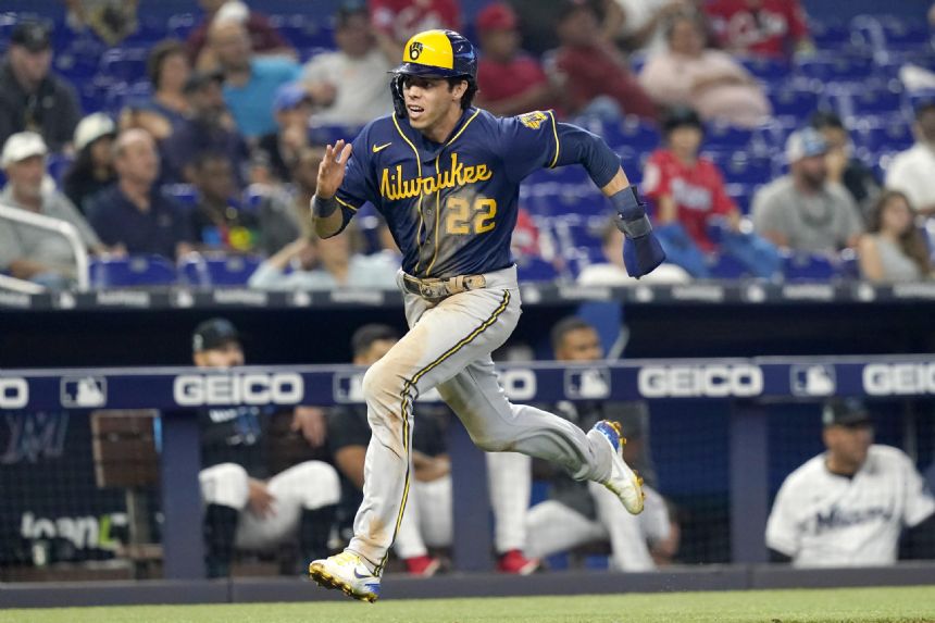Wong leads Brewers to 7-3 win over the Marlins
