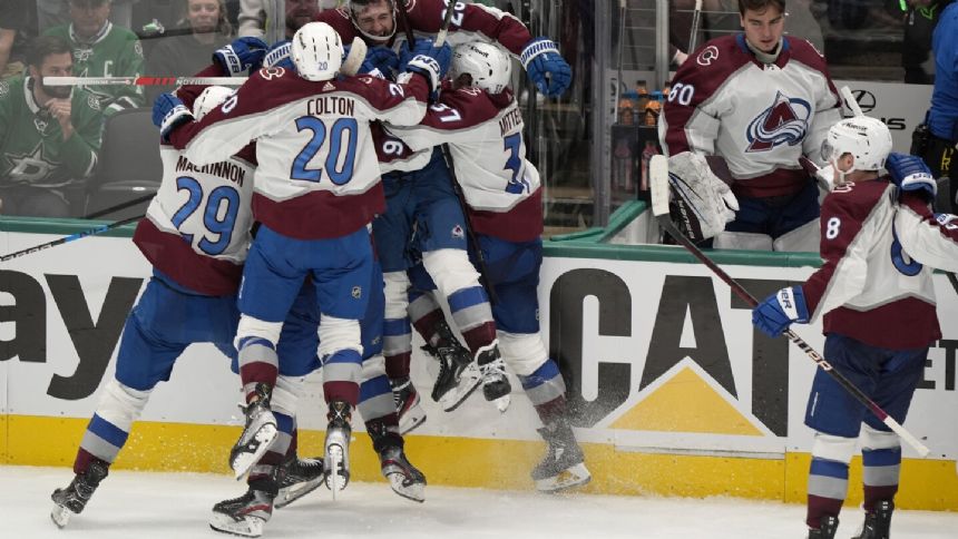 Wood scores 11:03 in OT as Avalanche finish off 3-goal comeback to beat Stars 4-3 to open 2nd round