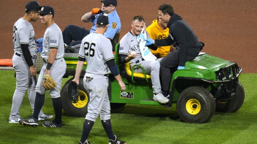 Yankees rally in the ninth to slip past the Pittsburgh Pirates 7-5 on Roberto Clemente Day