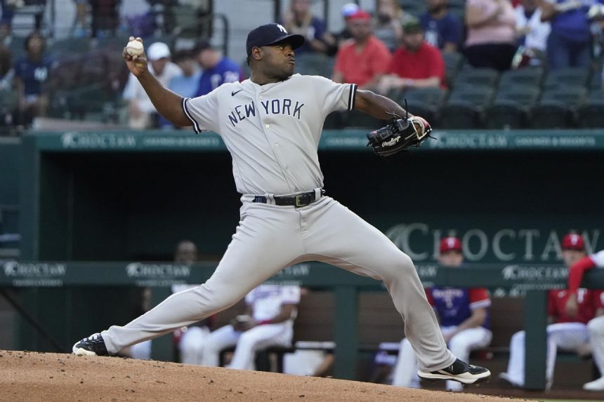 Yankees Severino faces minimum in 7 no-hit innings vs Texas