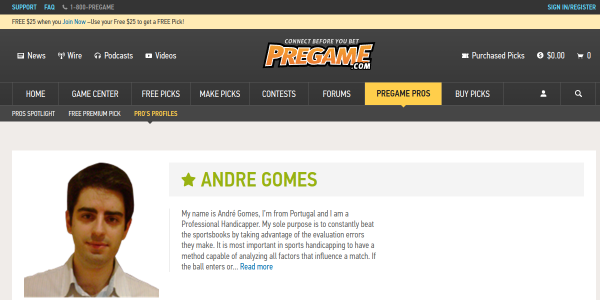 AndreGomes.pregame.com Reviews