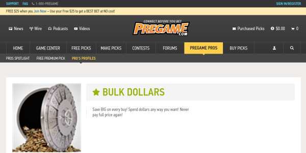 BulkDollars.pregame.com Reviews