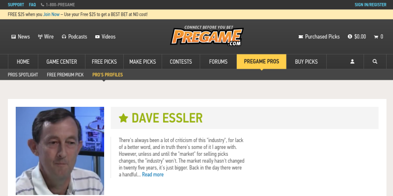DaveEssler.pregame.com Reviews