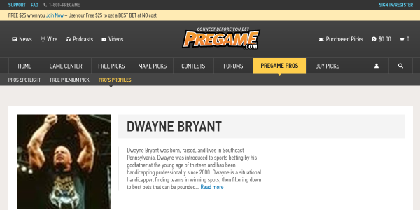 DwayneBryant.pregame.com Reviews