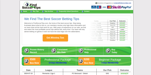 FindSoccerTips.com Reviews