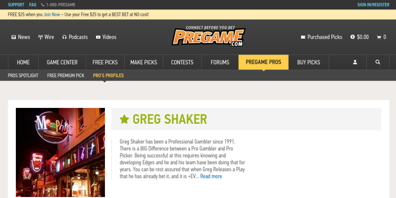 GregShaker.pregame.com Reviews