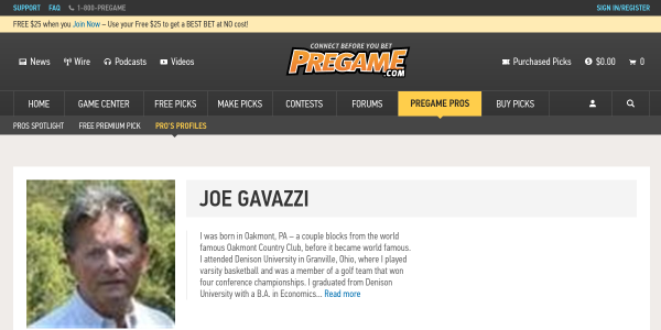 JoeGavazzi.pregame.com Reviews