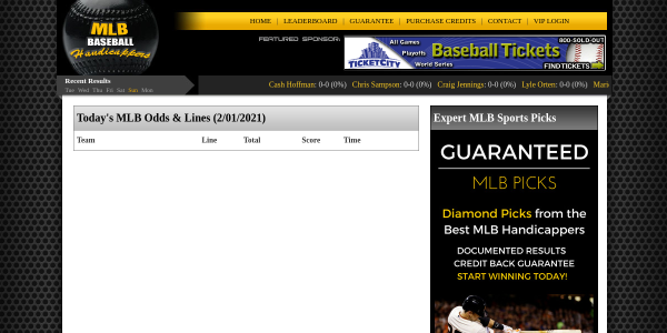 MLBBaseballHandicappers.com Reviews