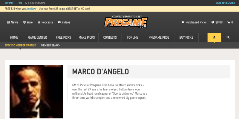 MarcoDAngelo.pregame.com Reviews