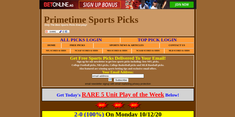 PrimetimeSportsPicks.com Reviews