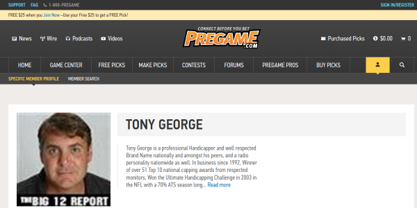 TonyGeorge.pregame.com Reviews